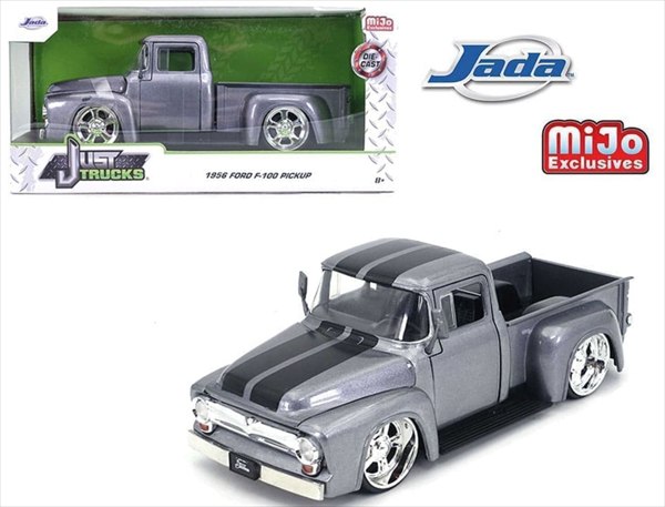 ミニカー 1/24 JadaTOYS 1956 ジェラルド・r・フォード F100 ピックアップトラックカスタム操作手順 しろがね色/黒伝達ルート色 西洋かぼちゃ貨物自動車 1956 Ford F-100 Custom【取っておく商いもの】