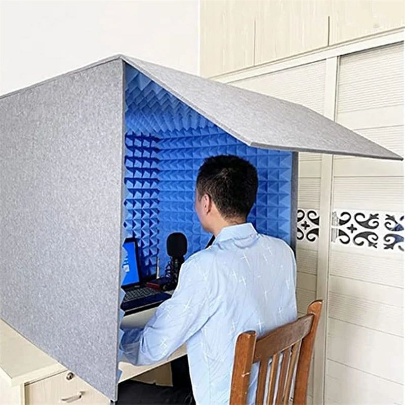 防音居敷き 壁、飾り気のない防音室 1人用マイクロホン 防音 吸音材 遮蔽物 吸音研究所, 卓上 ダイアログボックス、 防音ボックス、防音ボックス席 パーテーション 防