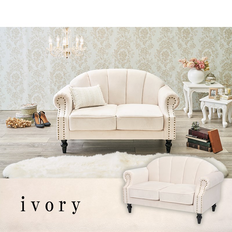 楽天市場 姫系ソファー 2人掛け 送料無料 おしゃれ かわいいソファー 姫系家具 ピンク ホワイト 安い 激安 白 ２人掛けソファー インテリア House Boat