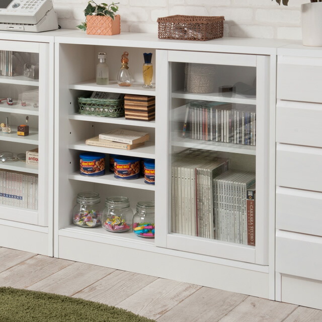 完成品 カウンター下収納 引き戸 幅90 奥行30 ホワイト 白 送料無料 ガラス おしゃれ 薄型 ロータイプ キャビネット 引き戸 スリム 日本製 Onpointchiro Com