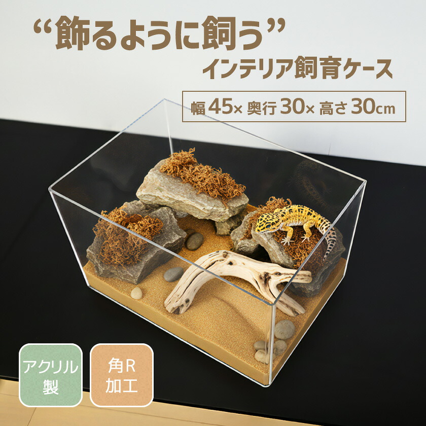 飼育ケース 飼育ケージ 幅45cm&times;高さ30cm奥行30cm 飼育かご 飼育容器 爬虫類 小動物 昆虫 ハムスター 蛇 アクリル ケージ 虫かご 虫籠 プラケース プラスチック 大 DIY 通気性 透明 クリア｜house BOAT