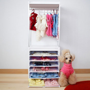 楽天市場 ペット用品ひとまとめ わんわんクローゼット 2点タイプ 送料無料 ペット用 ハンガーラック 引き出し トレー キューブボックスa 激安 愛犬 服 収納 ペット用クロ ゼット ホワイト おしゃれ かわいい クロゼット 犬用 猫用 House Boat
