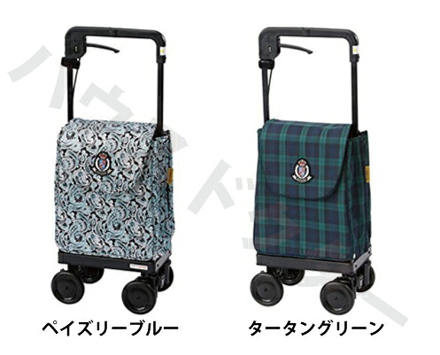 キャリーライトSN レインカバー付 ペイズリーブルー・タータングリーン ウィズワン [歩行 補助 歩行器 移乗 介護 a-k] ※代金引換不可 ※沖縄、離島への配送不可