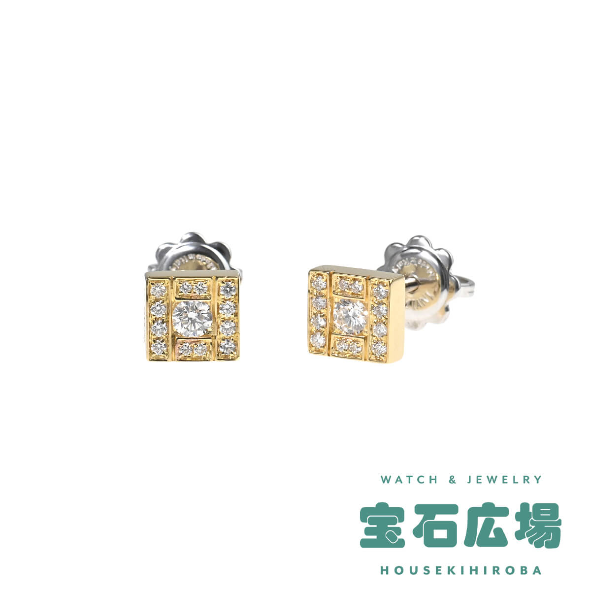 【極美品】ダミアーニ ベルエポック スクエアダイヤモンドピアス K18WG ダミアーニ DAMIANI ピアス ベルエポック スクエア ダイヤモンド