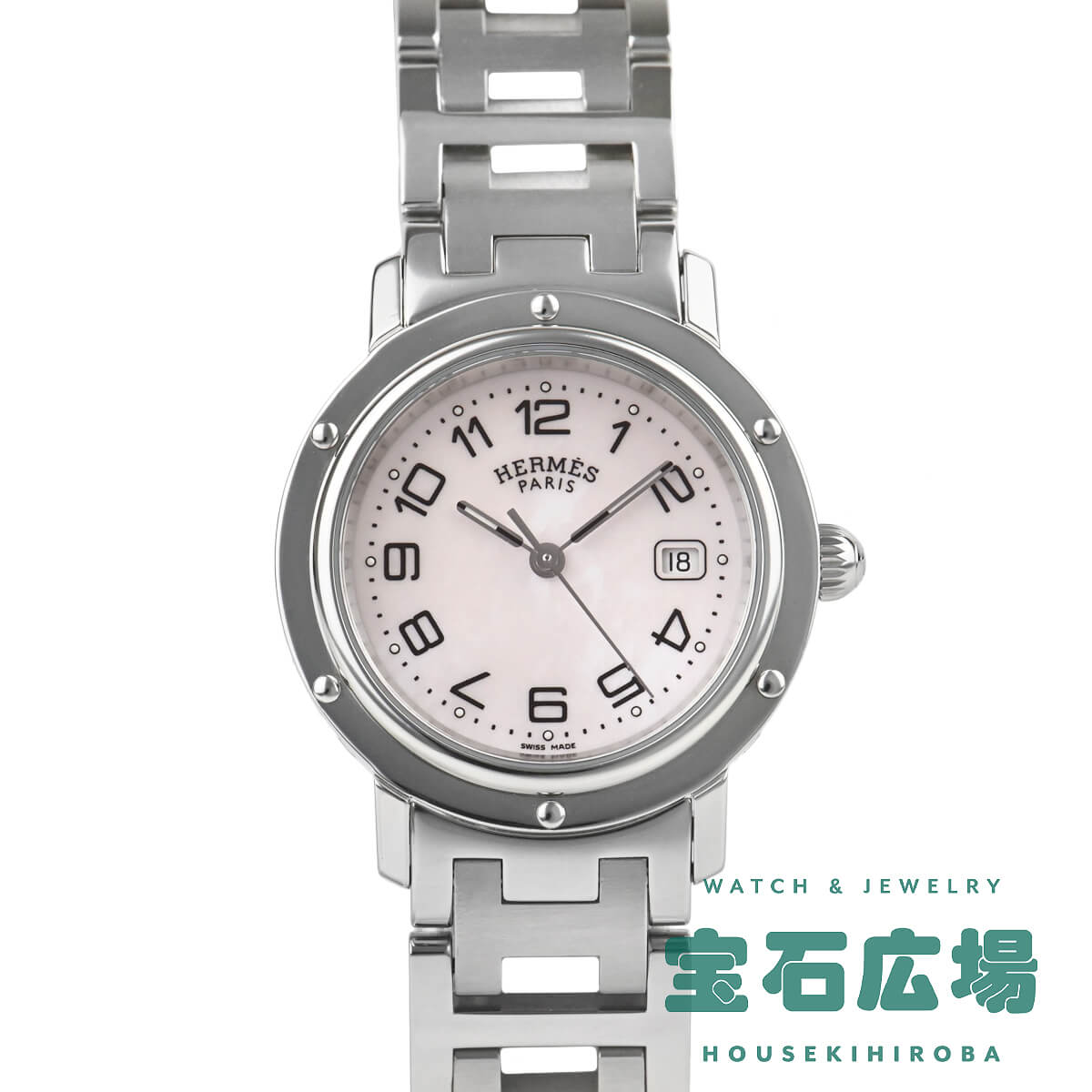 ◆エルメス◆クリッパー◆メンズ◆CL6.720◆コンビ◆腕時計◆R-S HERMES エルメス クリッパーコンビ CL6.720 ホワイト文字盤 GP