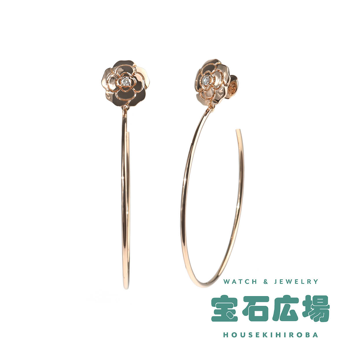 楽天市場】シャネル CHANEL ピアス カメリア フープ K18YG ※片方のみ