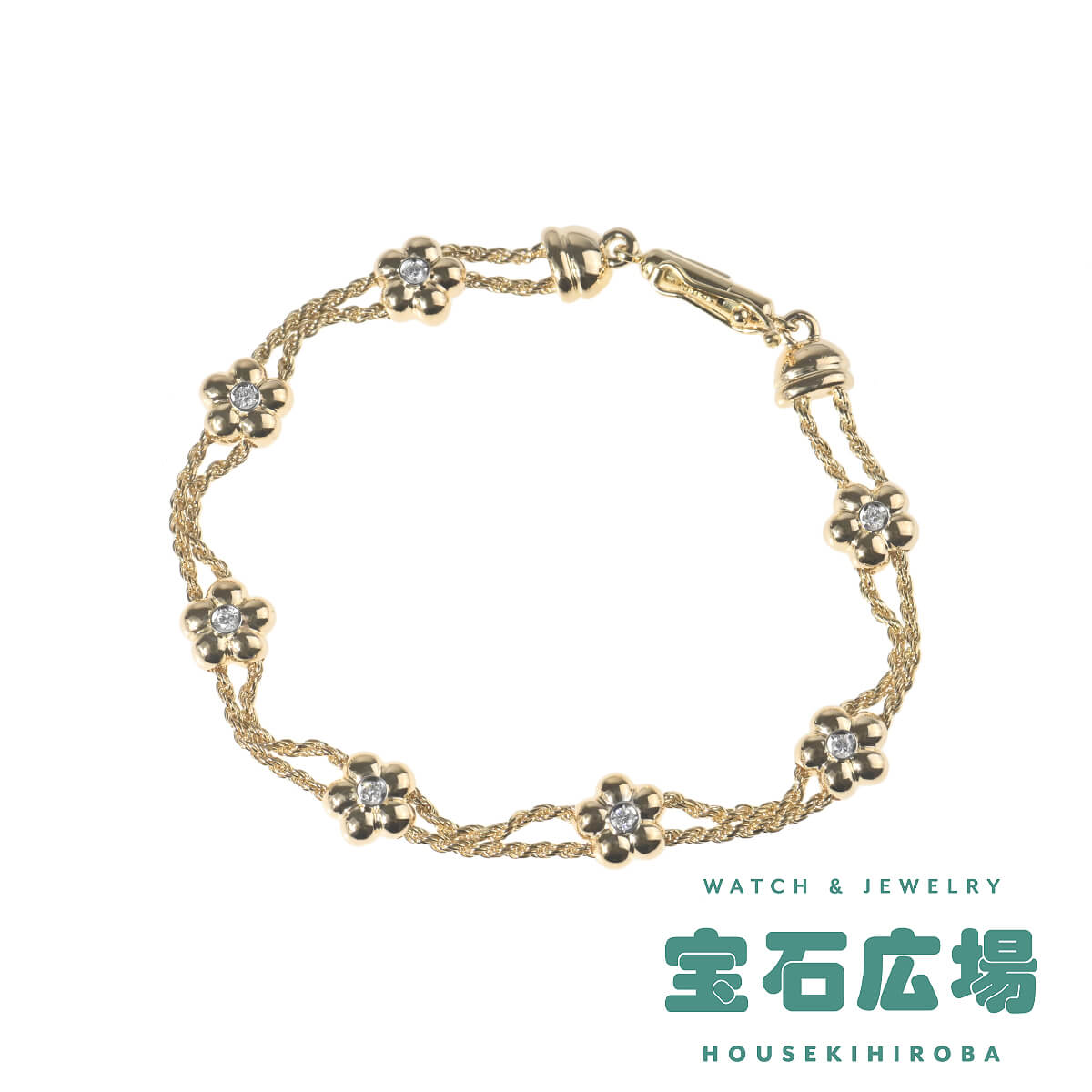 ポンテヴェキオ K18 イエローゴールド ダイヤモンド0.04ct ブレスレット ポンテヴェキオ K18 イエローゴールド ダイヤモンド0.04ct