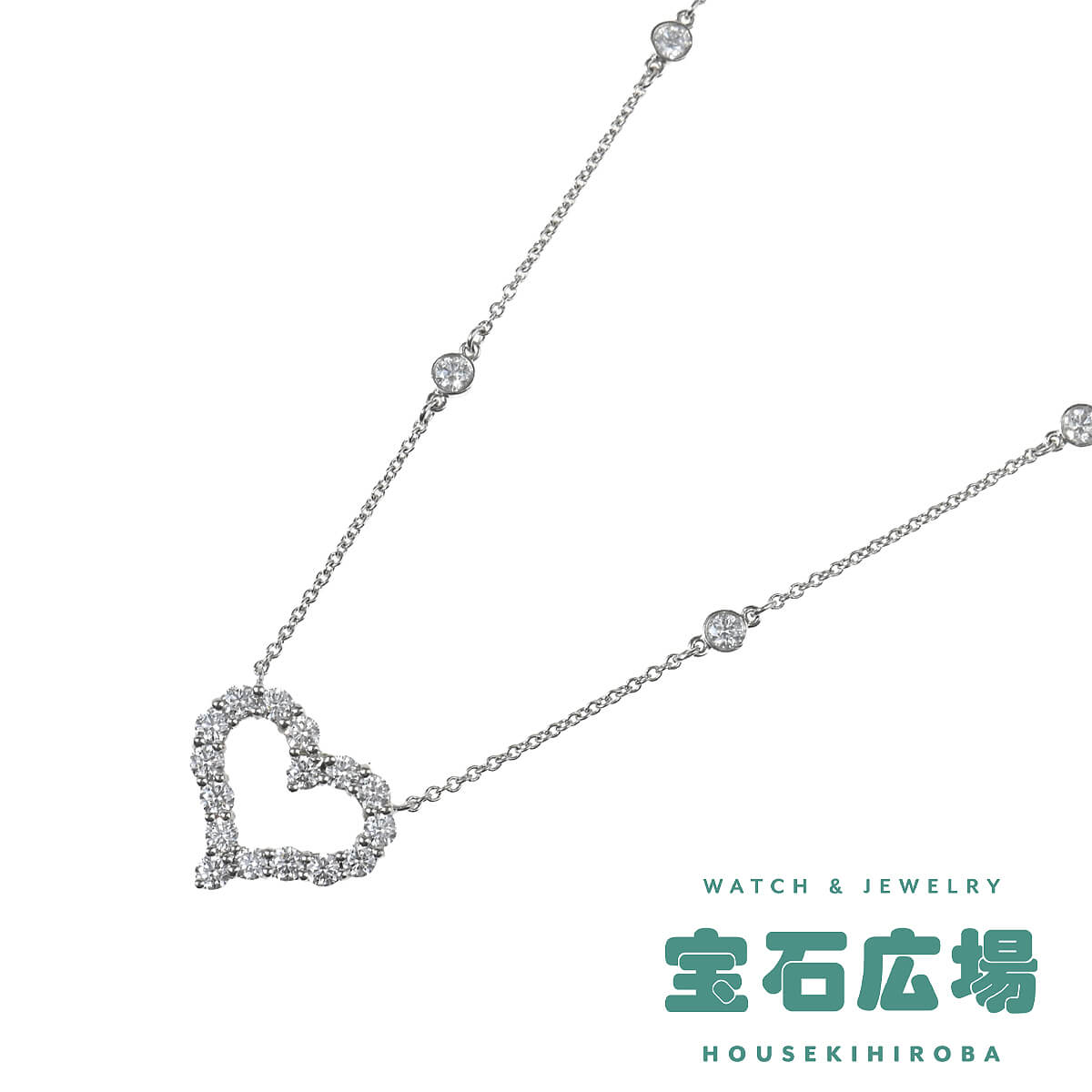 ティファニー TIFFANY&Co. センチメンタルハート ダイヤ・12Pダイヤ ステーションネックレス 24469069【中古】レディース ジュエリー 送料無料|宝石広場