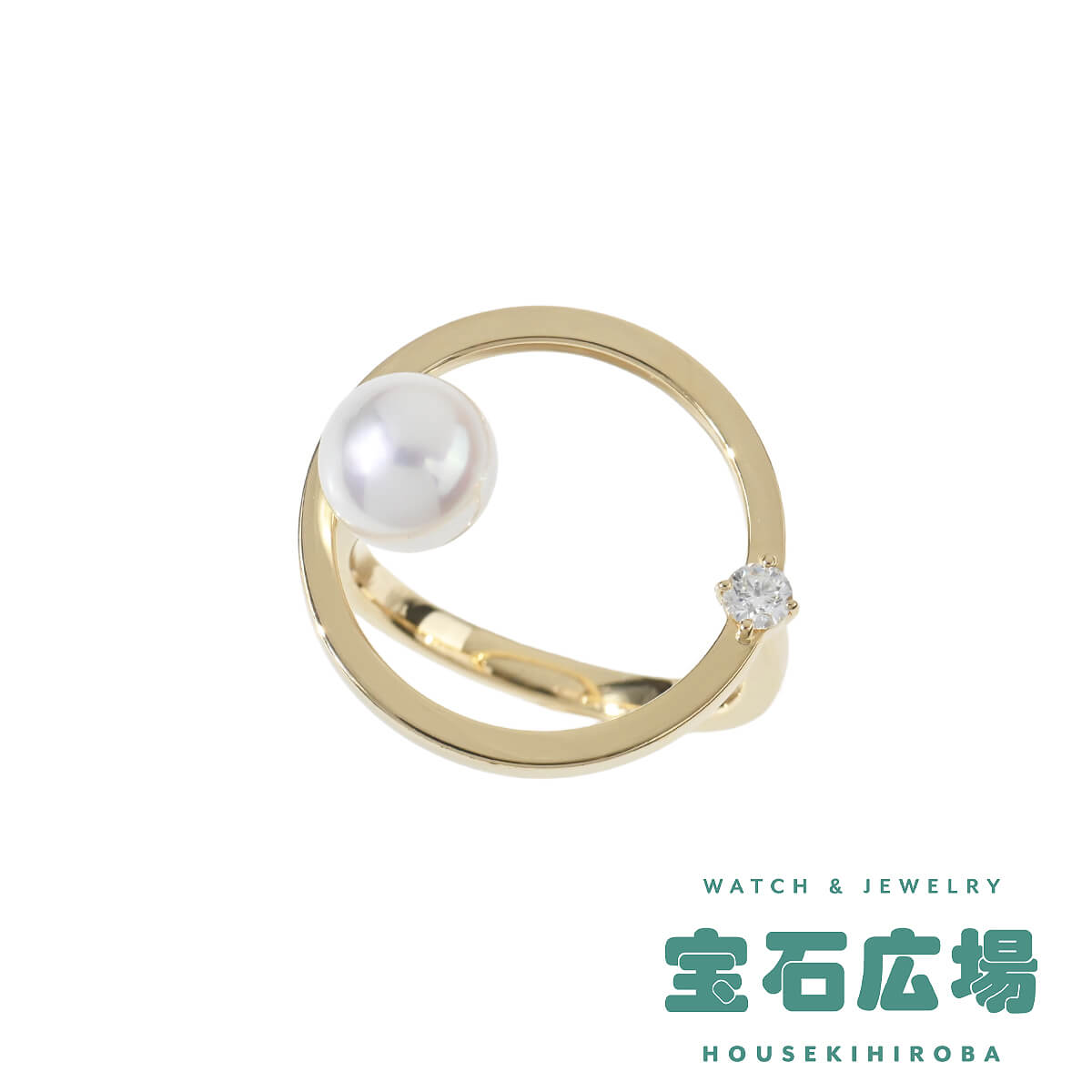 タサキ TASAKI キネティック 1Pパール・1Pダイヤ リング RPI-4754-18KYG【中古】レディース ジュエリー 送料無料|宝石広場