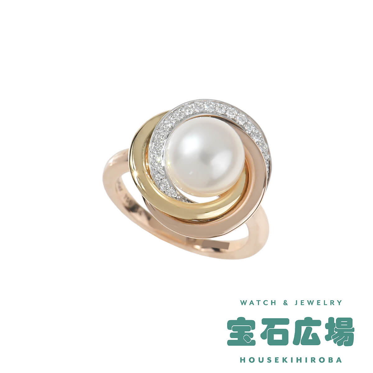 カルティエ Cartier トリニティ 1Pフレッシュウォーターパール・ダイヤ リング B4092246【中古】レディース ジュエリー 送料無料|宝石広場