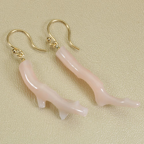 楽天市場】赤珊瑚 ピアス フック 枝 ゴールドフィルド 無染色 SANSUI 3  