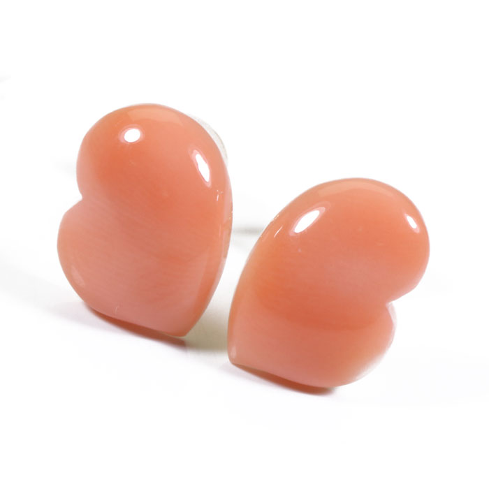 桃珊瑚 マガイボケ ピンク ピアス ハート K18YG イエローゴールド 無染色 SANSUI ピンク レディース 女性 ファッション アクセサリー ジュエリー 珊瑚婚式 3月誕生石 ラッピング無料 送料無料｜宝石珊瑚のSANSUI