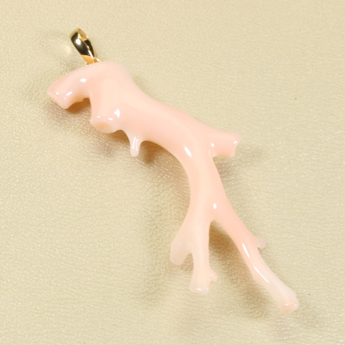 ミッド珊瑚 ピンク 枝 ペンダント K18 18金 イエローゴールド 無染色 SANSUI レディース 女性 ファッション アクセサリー ジュエリー 珊瑚婚式 3月誕生石 ラッピング無料 送料無料 高知 土佐