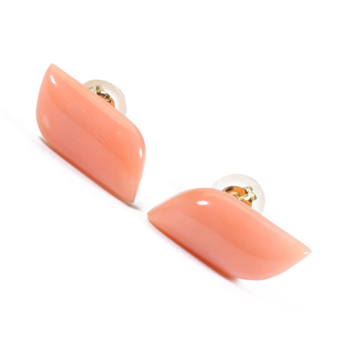 桃珊瑚 ピアス マガイボケ K18 18金 イエローゴールド 無染色 SANSUI レディース 女性 ファッション アクセサリー ジュエリー 珊瑚婚式 3月誕生石 ラッピング無料 送料無料