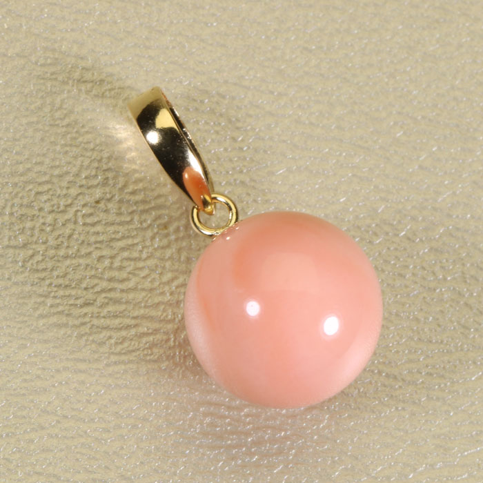 ガーネ珊瑚 ピンク ペンダント 丸玉 K18 18金 イエローゴールド 無染色 SANSUI レディース 女性 ファッション アクセサリー ジュエリー 珊瑚婚式 3月誕生石 ラッピング無料 送料無料 高知 土佐