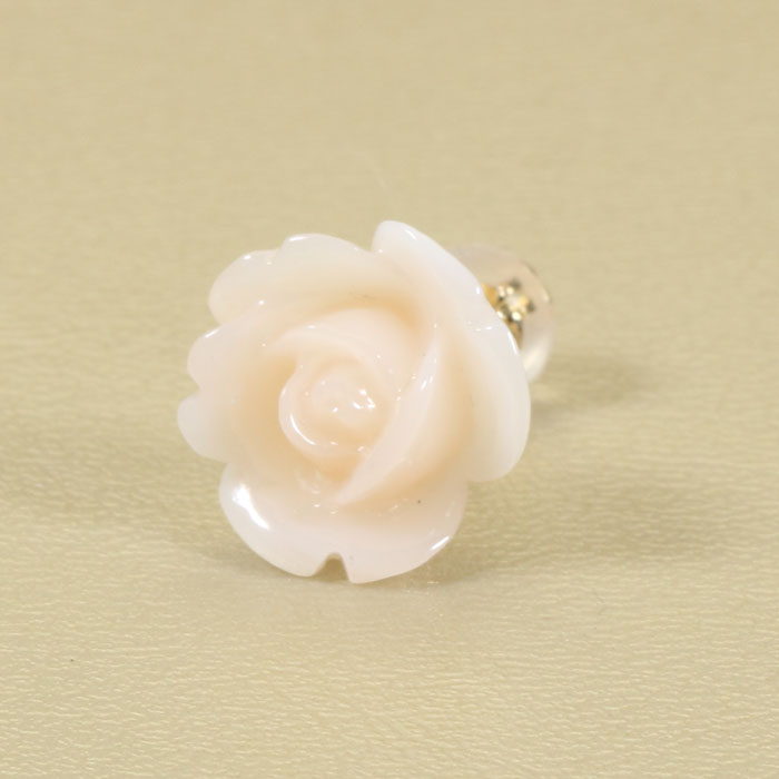 ミッド珊瑚 ピンク ピアス 片側 薔薇 花 K18 イエローゴールド 無染色 SANSUI 3月誕生石 天然珊瑚 sango 本さんご コーラル 宝石 サンゴ 土佐 高知 ラッピング 無料 送料無料|宝石珊瑚のSANSUI