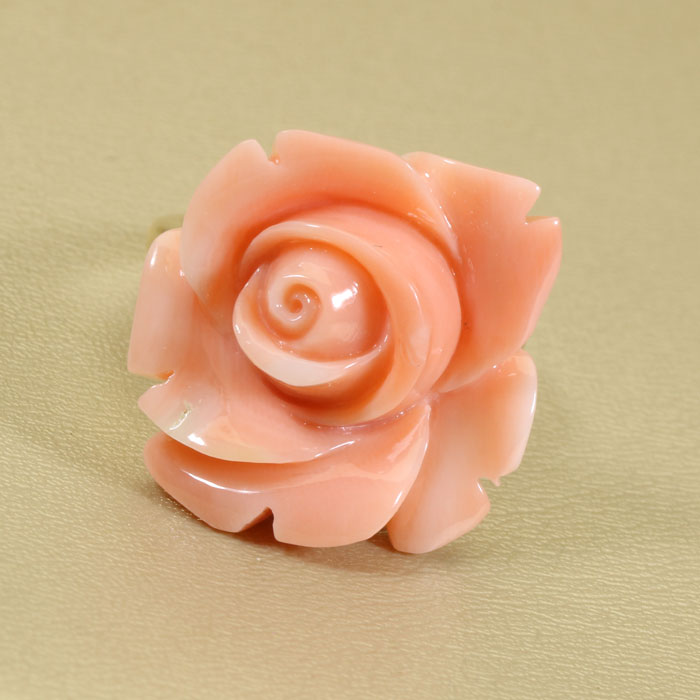 ガーネ珊瑚 ピンク 指輪 リング 薔薇 花 K18YG 18金 イエローゴールド 無染色 SANSUI レディース 女性 ファッション アクセサリー ジュエリー 3月誕生石 お守り ラッピング 無料 送料無料 124,000円