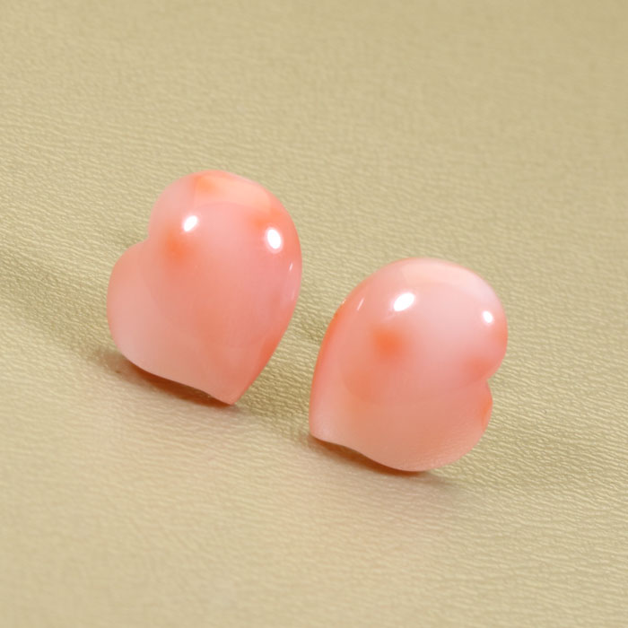 深海珊瑚 ピンク ピアス ハート K18YG 18金 イエローゴールド 無染色 SANSUI レディース 女性 ファッション アクセサリー ジュエリー 珊瑚婚式 3月誕生石 ラッピング無料 送料無料