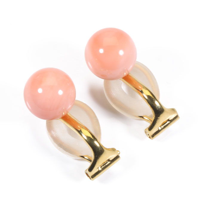 ピンク ガーネ珊瑚 イヤリング クリップ シルバー 無染色 SANSUI レディース 女性 ファッション アクセサリー ジュエリー 珊瑚婚式 3月誕生石 ラッピング無料 送料無料 高知 土佐|宝石珊瑚のSANSUI