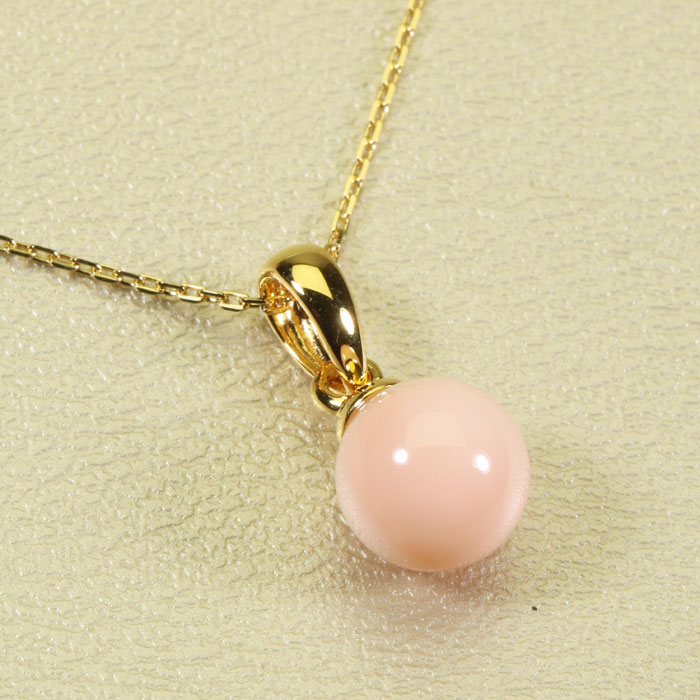 ミス珊瑚 ピンク 丸玉 ペンダント ネックレス シルバー 無染色 SANSUI レディース 女性 ファッション アクセサリー ジュエリー 珊瑚婚式 3月誕生石 ラッピング 送料無料｜宝石珊瑚のSANSUI