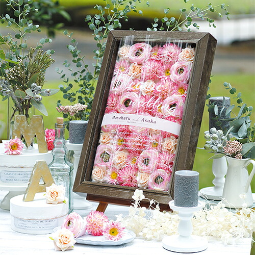 【ウェルカムフルール（フルーツゼリー）40個セット】送料無料 結婚式 プチギフト ウェディング 式場納品 ディスプレイ 名入れ カード付き ウェルカムボード 挙式 プチギフト 景品 イベント まとめ買い 挨拶 メッセージ 造花｜イベント企画ノベルティセンター