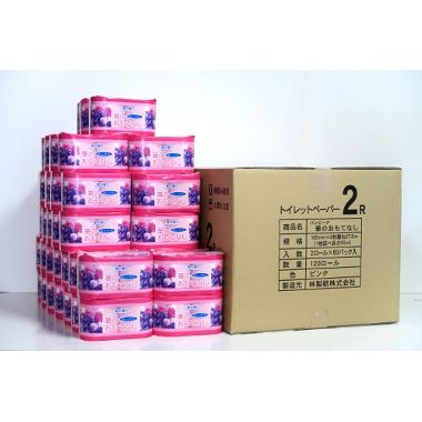【※代引き不可※】 【華のおもてなし2R】 【1ケース60P(120個)入/1Pあたり143円(税込)】 送料無料 紙製品 トイレットペーパー トイレ用品 消耗品 販促品 抽選会 記念品 参加賞 まとめ買い 催事 集客 香り付 花 ハナハナ パチンコ イベント