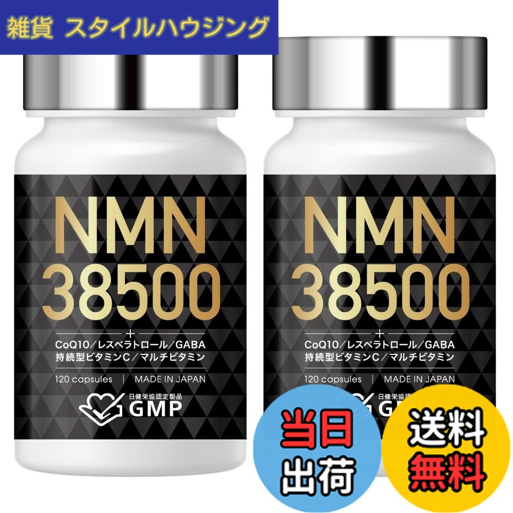 【送料無料】NMN サプリメント 38500mg (1粒321mg) 日本製 高純度100% GMP認定商品 耐酸性 サプリ 全ロット分析 120日分 LaboTech-pH (2本セット)｜雑貨　スタイルハウジング