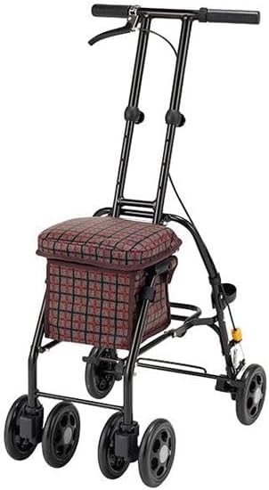 マキテック　コンパクトタイプ シルバーカー 　　スリムムーヴ 　　赤茶チェック　　 SX-15ＡＣ