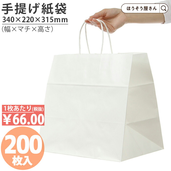 【当店限定★ポイント5倍】 紙袋 手提袋 手提げ袋 丸紐 白 HV75 晒 無地 200枚 手提げ マチ広 仕出し お弁当 おしゃれ 収納 業務用 ワイン 小 茶 手提げ 日本製 高品質 食品 エコ 油もの 屋台 テイクアウト お持ち帰り ドライブ 10,745円