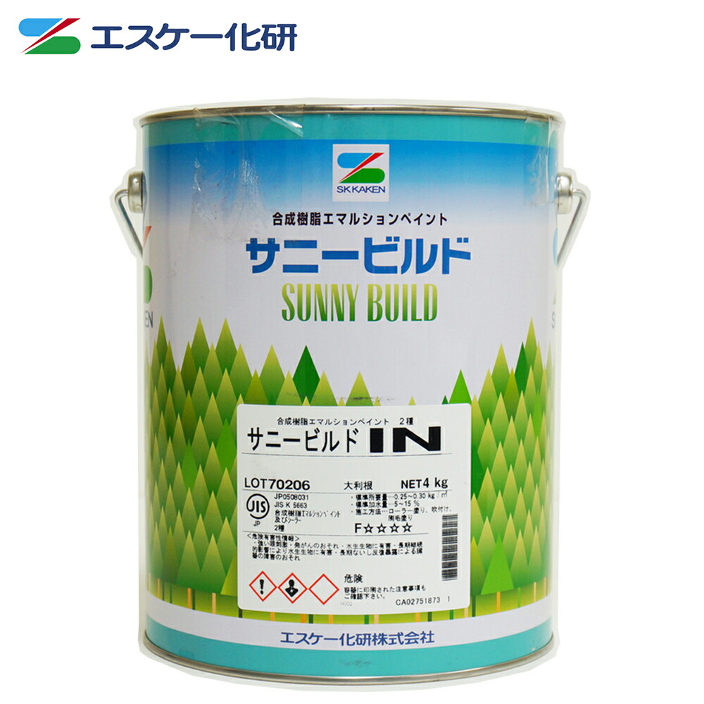 楽天市場】送料無料！サニービルドEX 4kg 艶消し 白/淡彩色 エスケー化