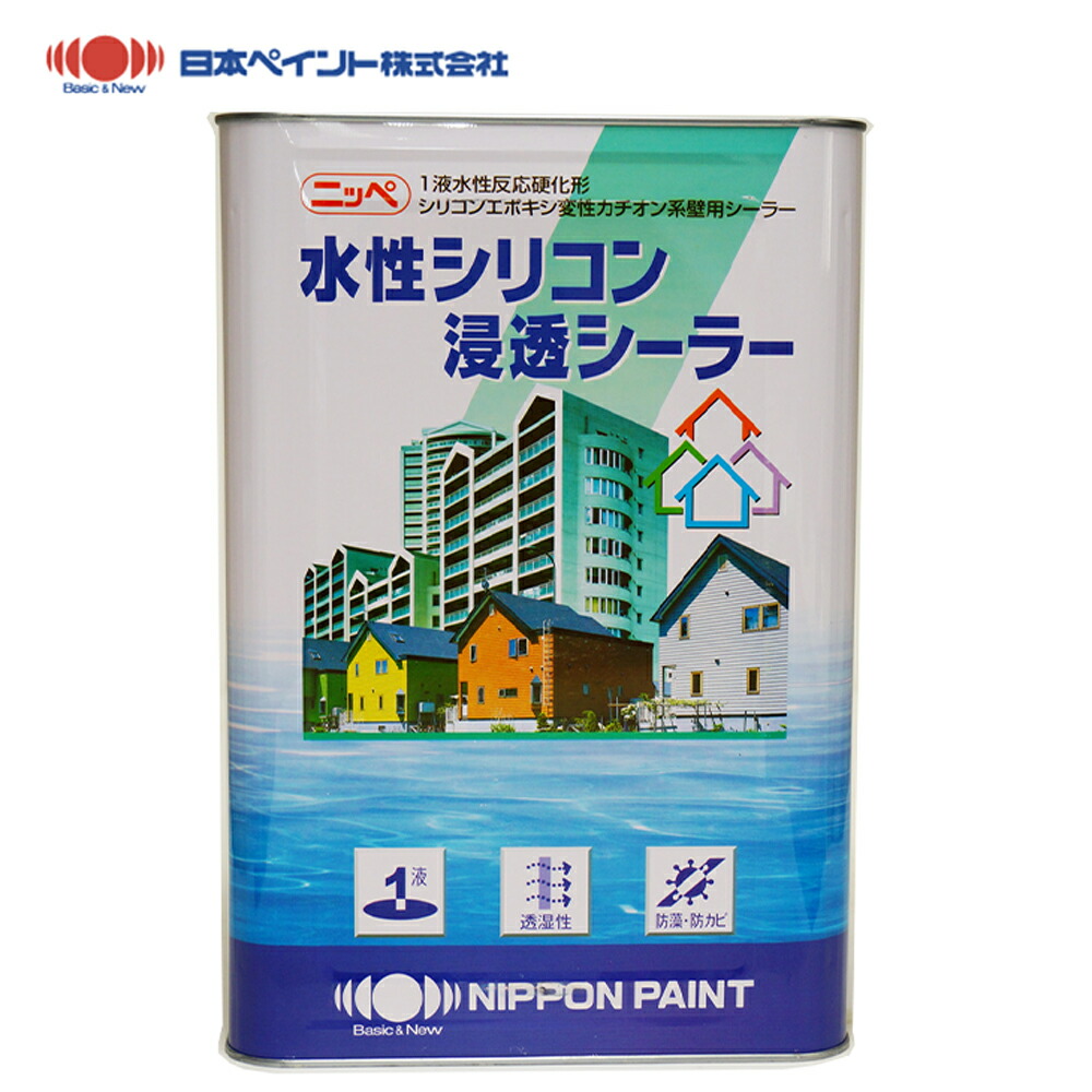 楽天市場 水性シリコン浸透シーラー 全2色 15kg 約93平米分 日本ペイント ニッペ 水性 外壁 下塗り材 ペンキ屋モリエン