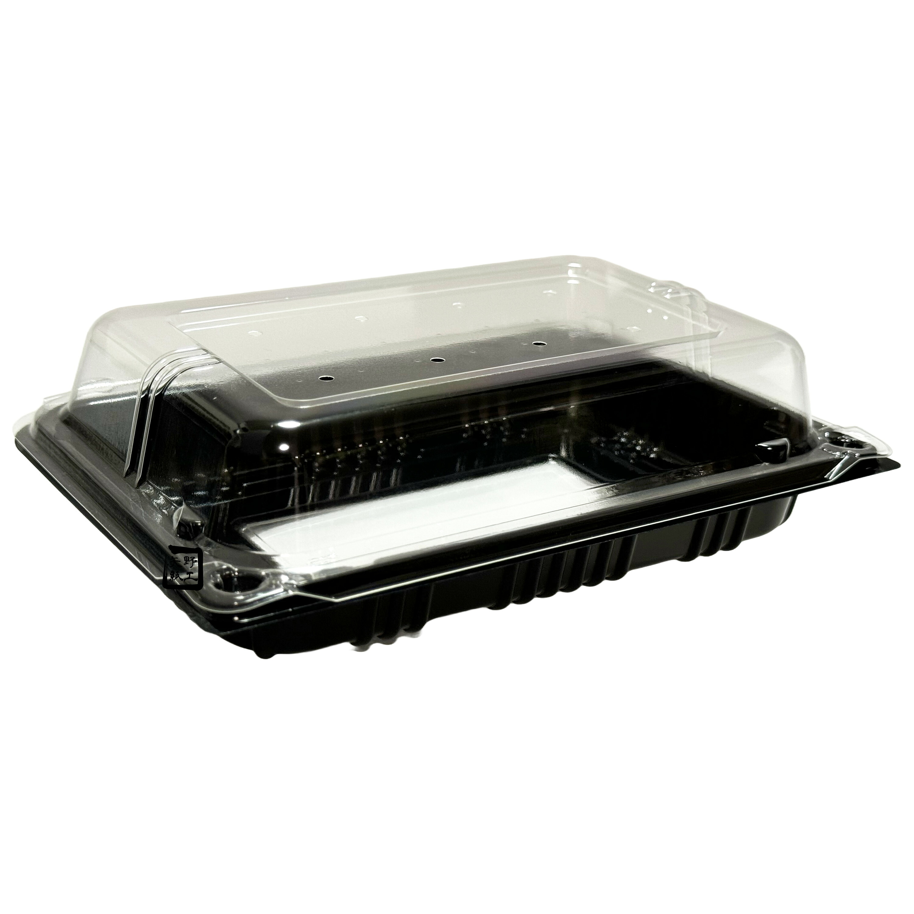 フルーツパック コノミパックM浅 黒 窓付 8H 170&times;120&times;52mm ボタン嵌合 1ケース800枚入り 203039 信和｜包材の蔵　店