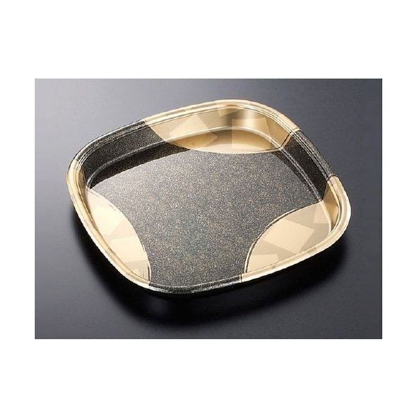 【屋号至要たる】中央化学 弥助用入れもの HS角桶50 金砂目-BK 身 361×361×38粍 1入れもの100枚入り口・入口 キッチン用品・食器・調理器具-使い捨て弁当箱
