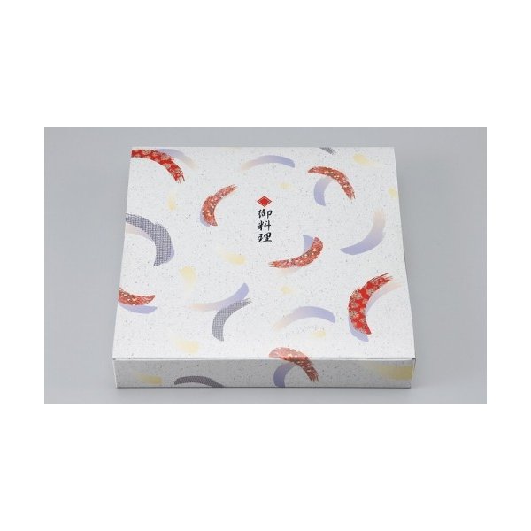 【屋号必須】シーピー化成 紙弁当箱 一体型80-80 花筆 240×240×40mm 1ケース300枚入