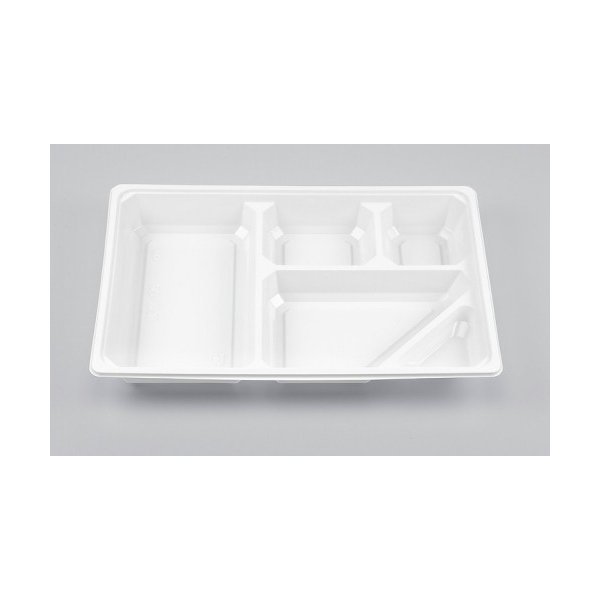 【屋号必須】シーピー化成 紙弁当箱 一体型90-60対応中仕切 BOX90-60B 白 275×180×35mm 1ケース300枚入