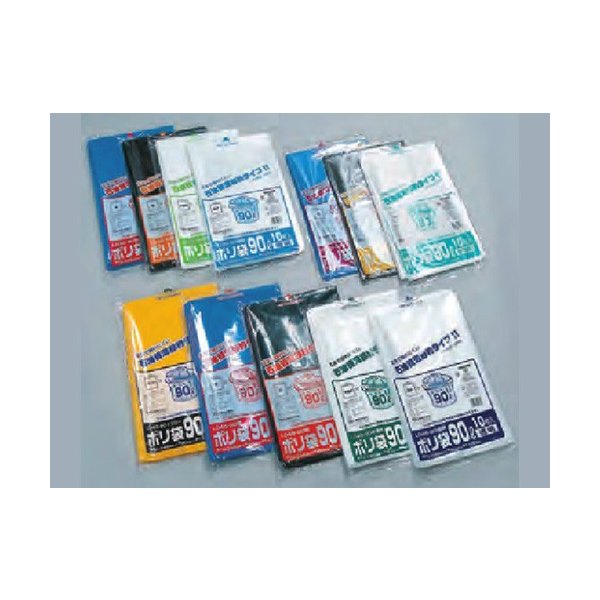 【屋号必須】福助工業 ゴミ袋 厚さ0.035mm 90リットル LD35-90 乳白半透明 1ケース200枚入り