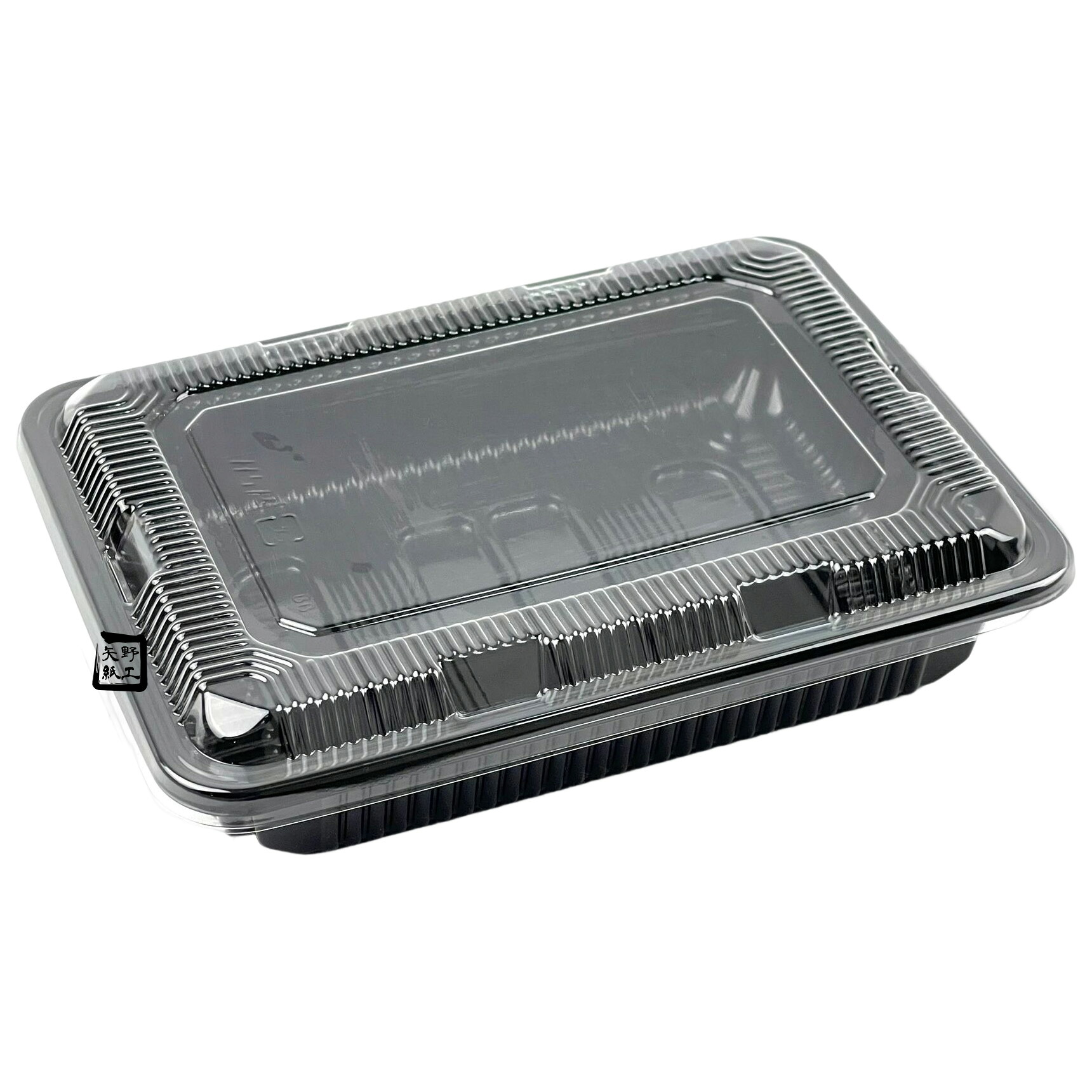 【屋号至要たる】弁当入れもの 中仕切り皆無 KY-5 黒 164×119×31粍 KY-5盛のせ蓋仕掛ける 1仕掛ける各2400枚入 北原産業