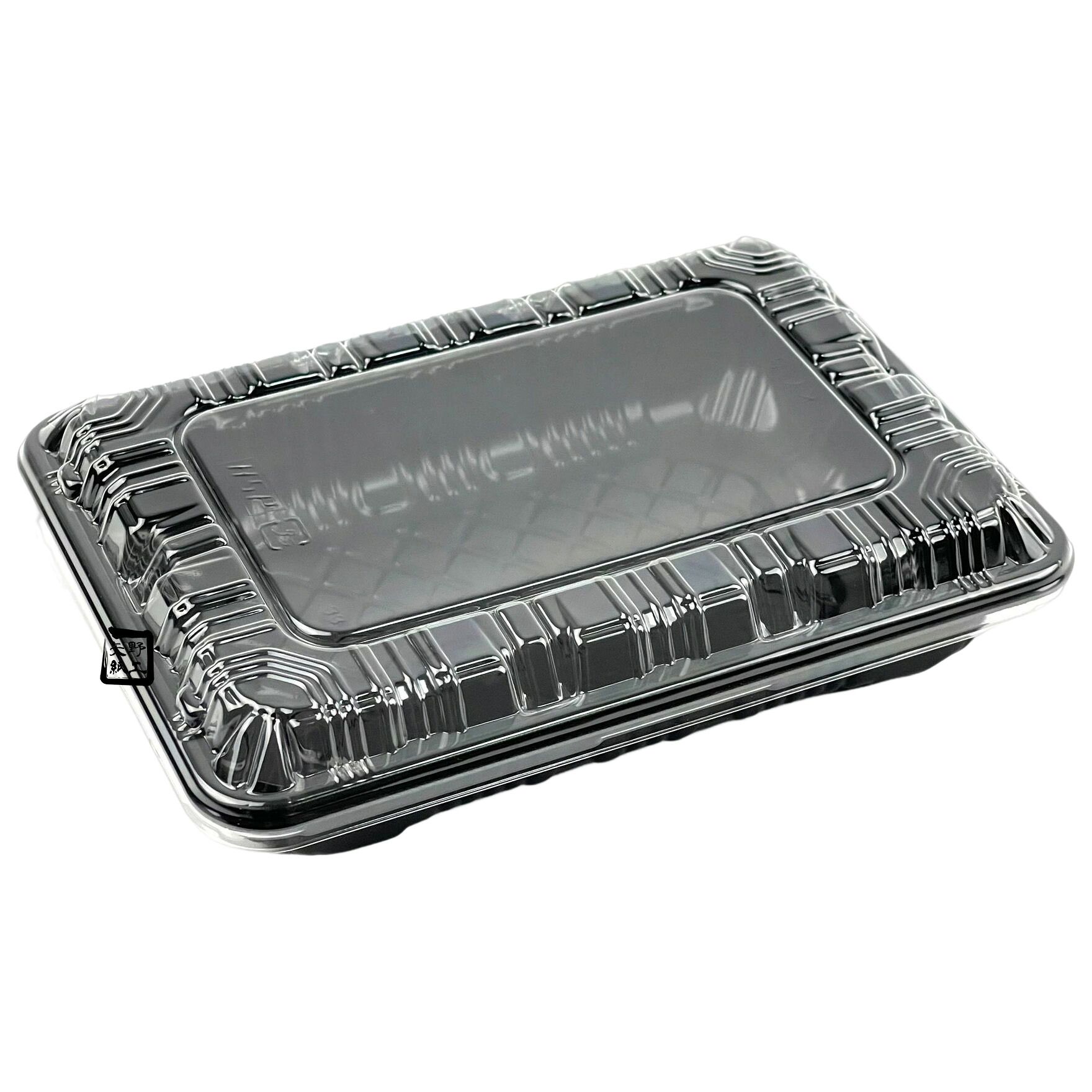 【屋号至要たる】弁当入れもの 中仕切り皆無 KY-5PPF 黒 164×119×30粍 外嵌合 領域相応う KY-5盛嵌合蓋仕掛ける 1仕掛ける各2400枚入 北原産業