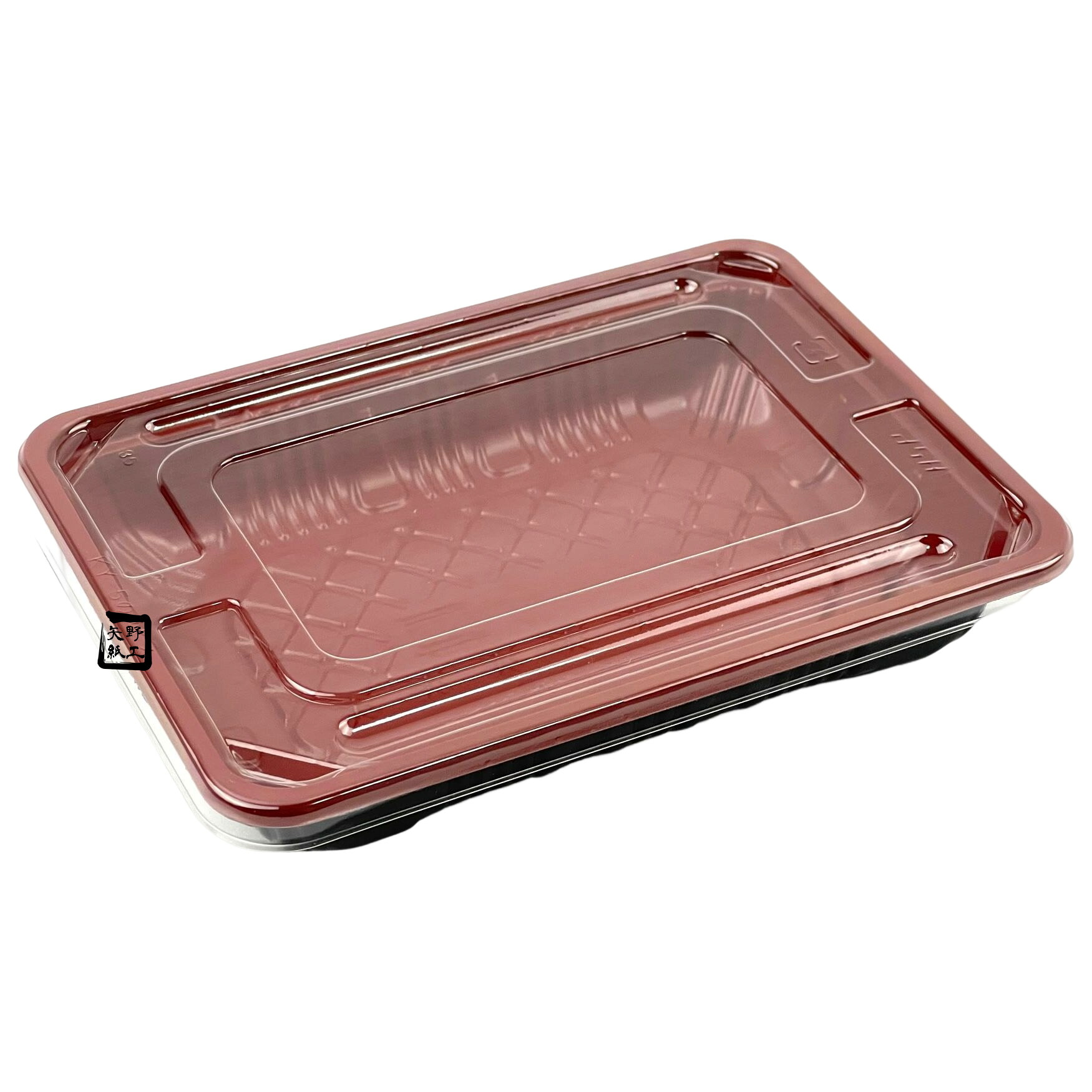 【屋号至要たる】弁当入れもの 中仕切り皆無 KY-5PPF 朱黒 164×119×30粍 領域相応う KY-5平のせ蓋仕掛ける 1仕掛ける各2400枚入 北原産業