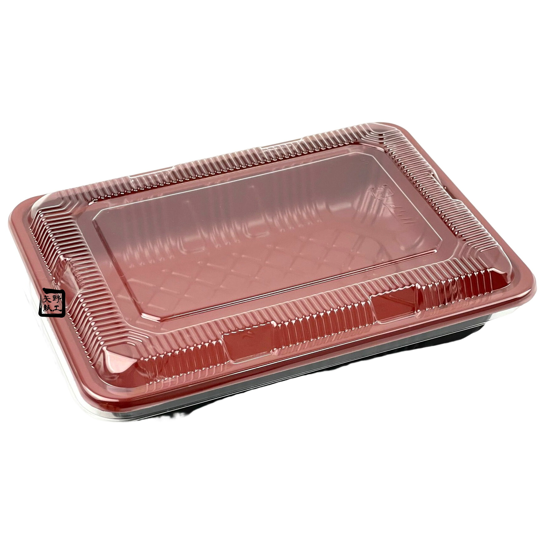 【屋号至要たる】弁当入れもの 中仕切り皆無 KY-5PPF 朱黒 164×119×30粍 領域相応う KY-5盛のせ蓋仕掛ける 1仕掛ける各2400枚入 北原産業