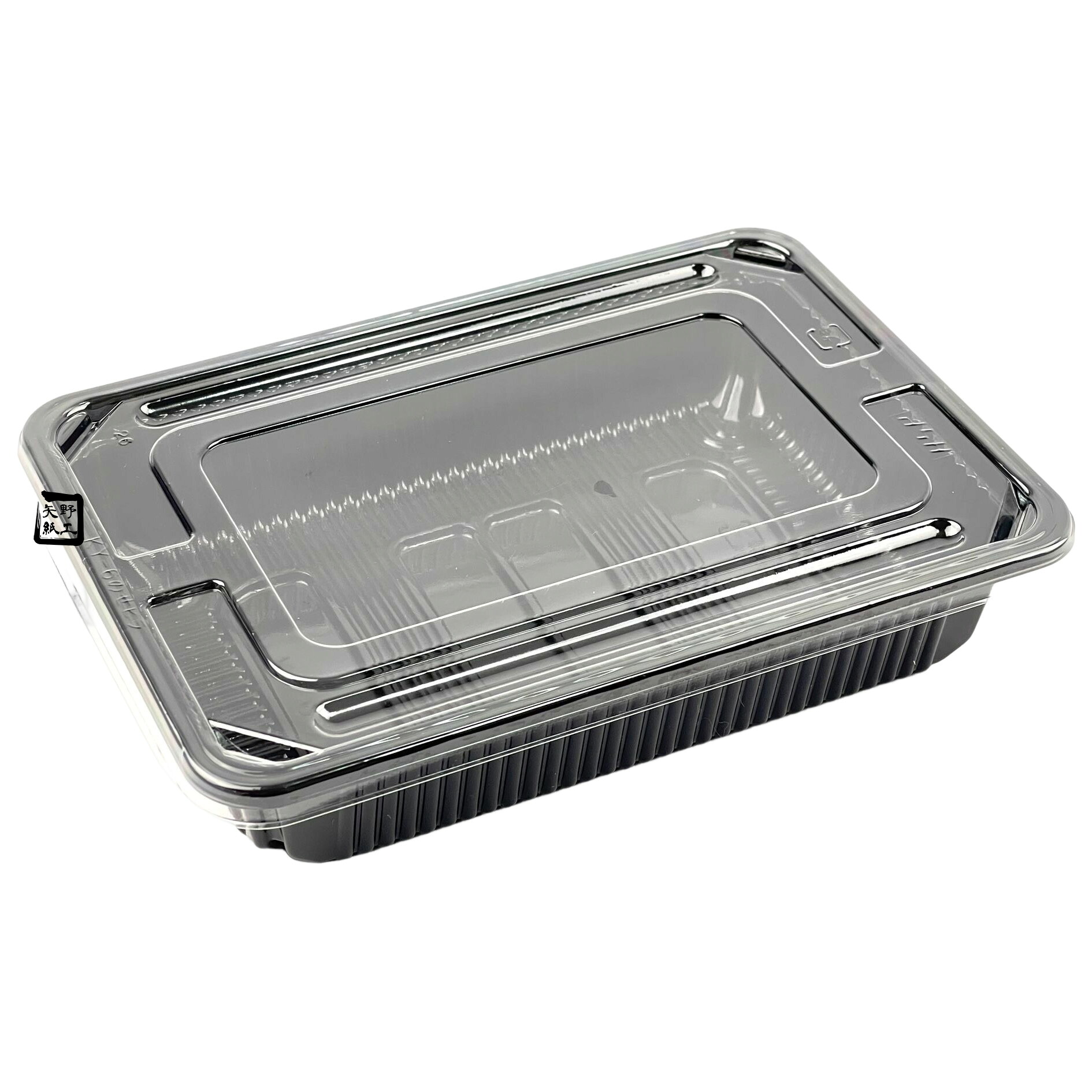 【屋号必須】弁当容器 仕切無し KY-6 黒 175×123×37mm KY-6平のせ蓋セット 1セット各2000枚入 北原産業