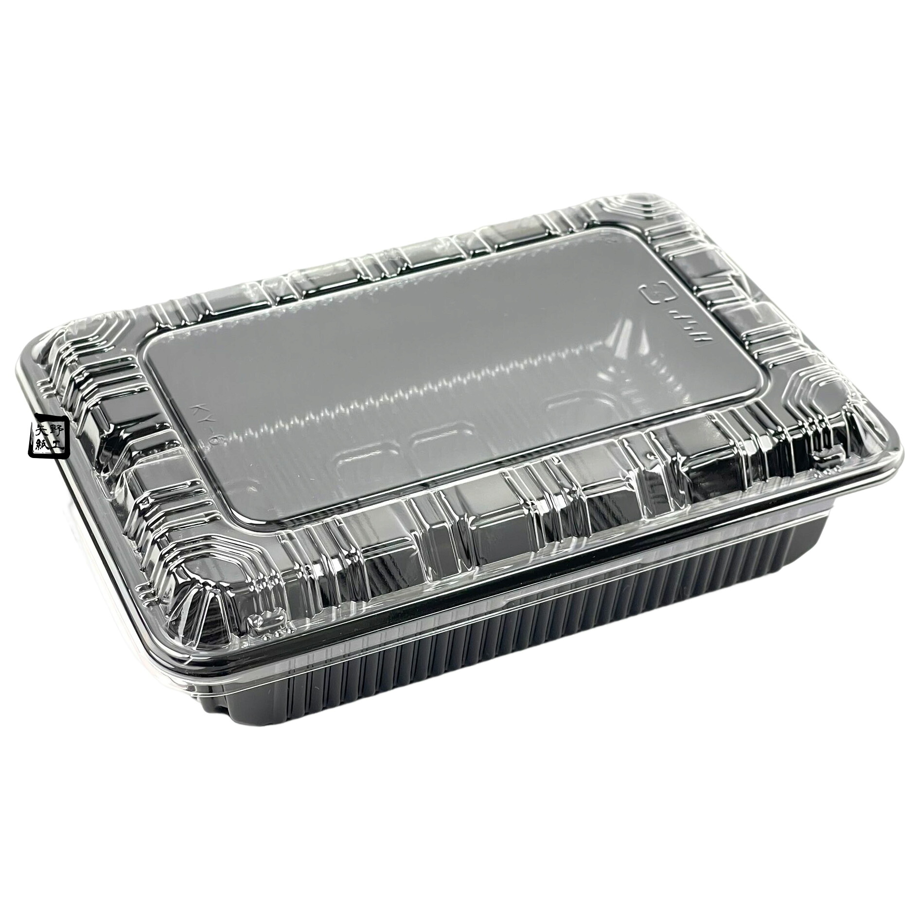 【屋号至要たる】弁当入れもの 中仕切り皆無 KY-6 黒 175×123×37粍 外嵌合 KY-6盛嵌合蓋仕掛ける 1仕掛ける各2000枚入 北原産業
