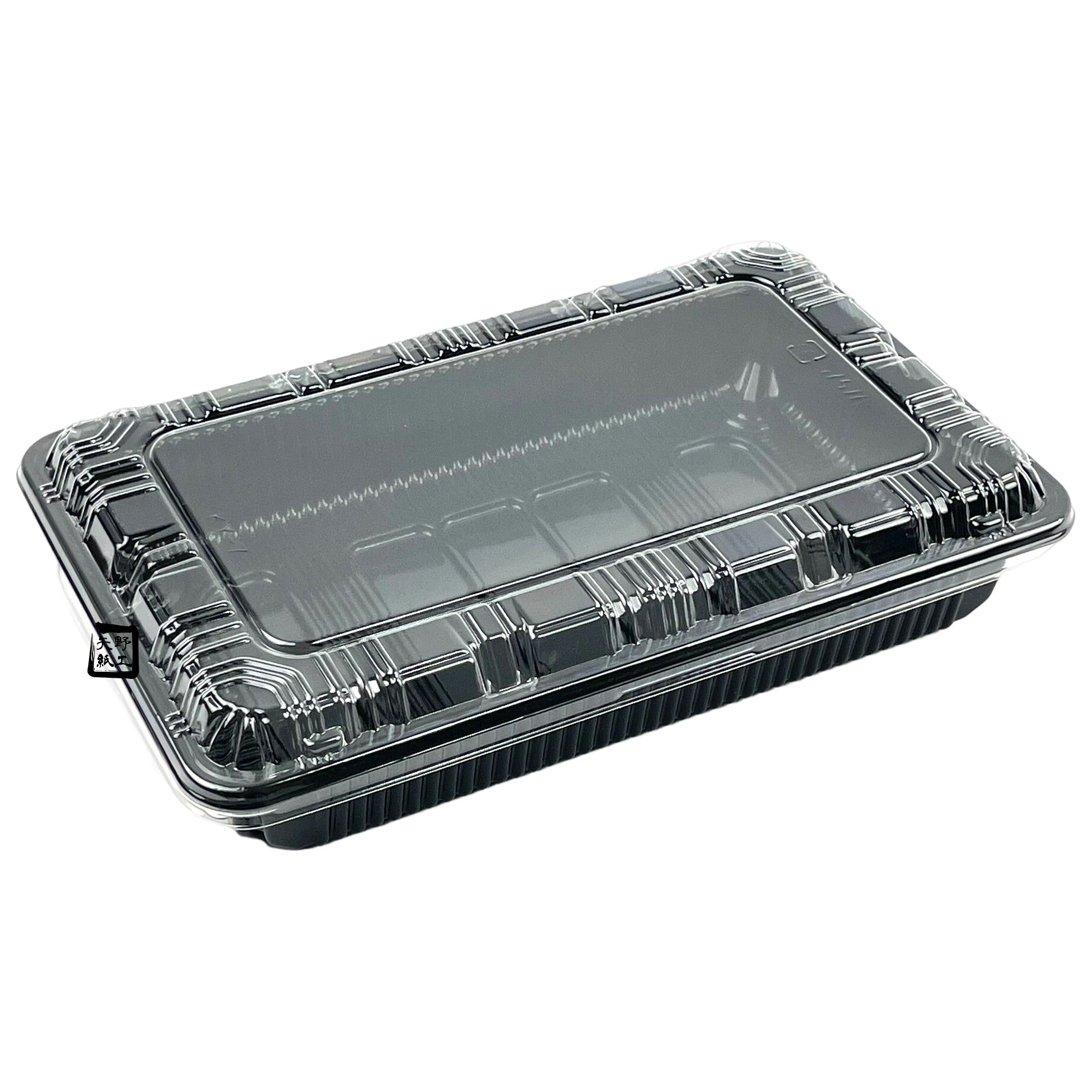 【屋号至要たる】弁当入れもの 中仕切り皆無 KY-7 黒 208×131×34粍 外嵌合 KY-7盛嵌合蓋仕掛ける 1仕掛ける各1800枚入 北原産業