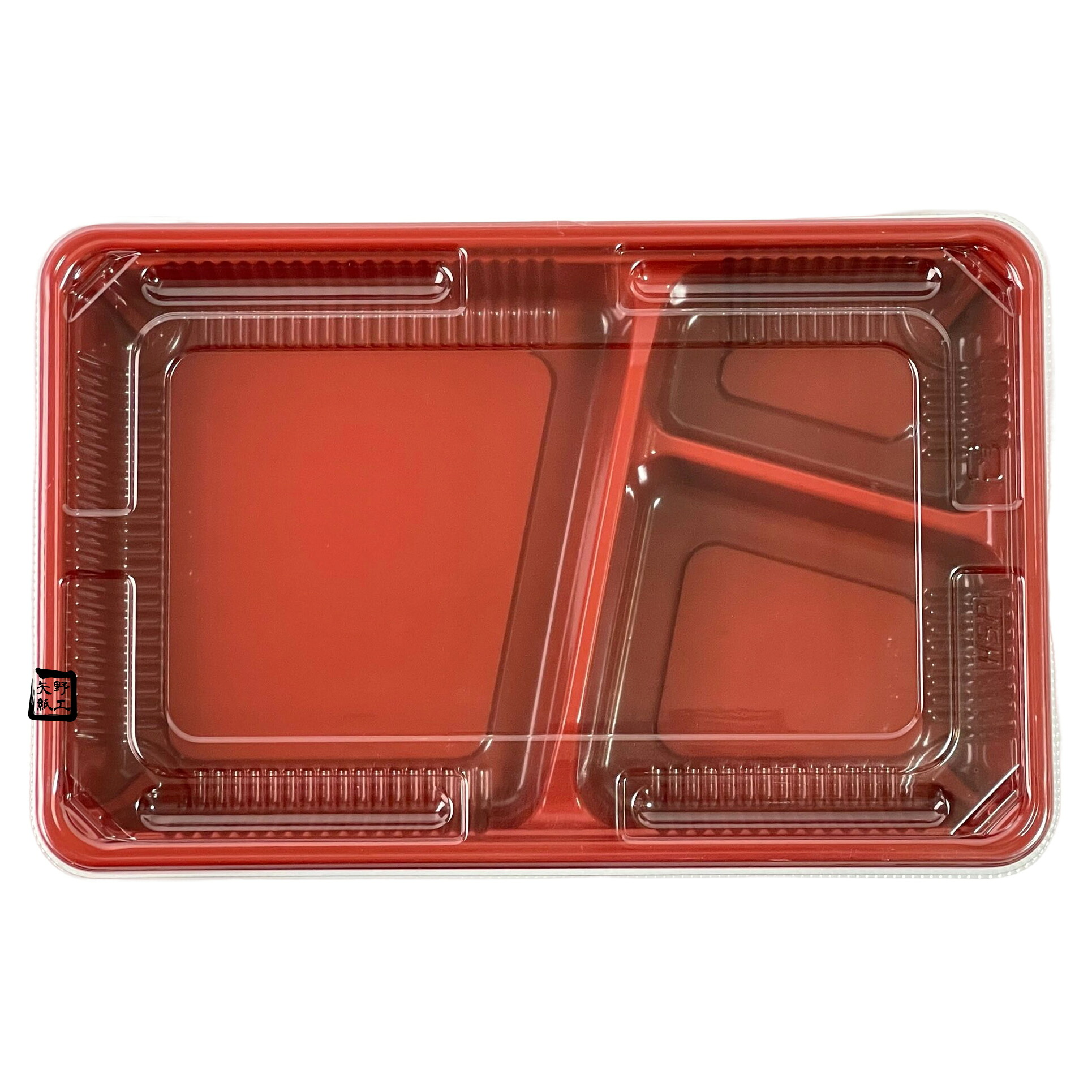 【屋号必須】弁当容器 KY-8A 朱黒 222×143×34mm KY-8平のせ蓋セット 1セット各1200枚入 北原産業