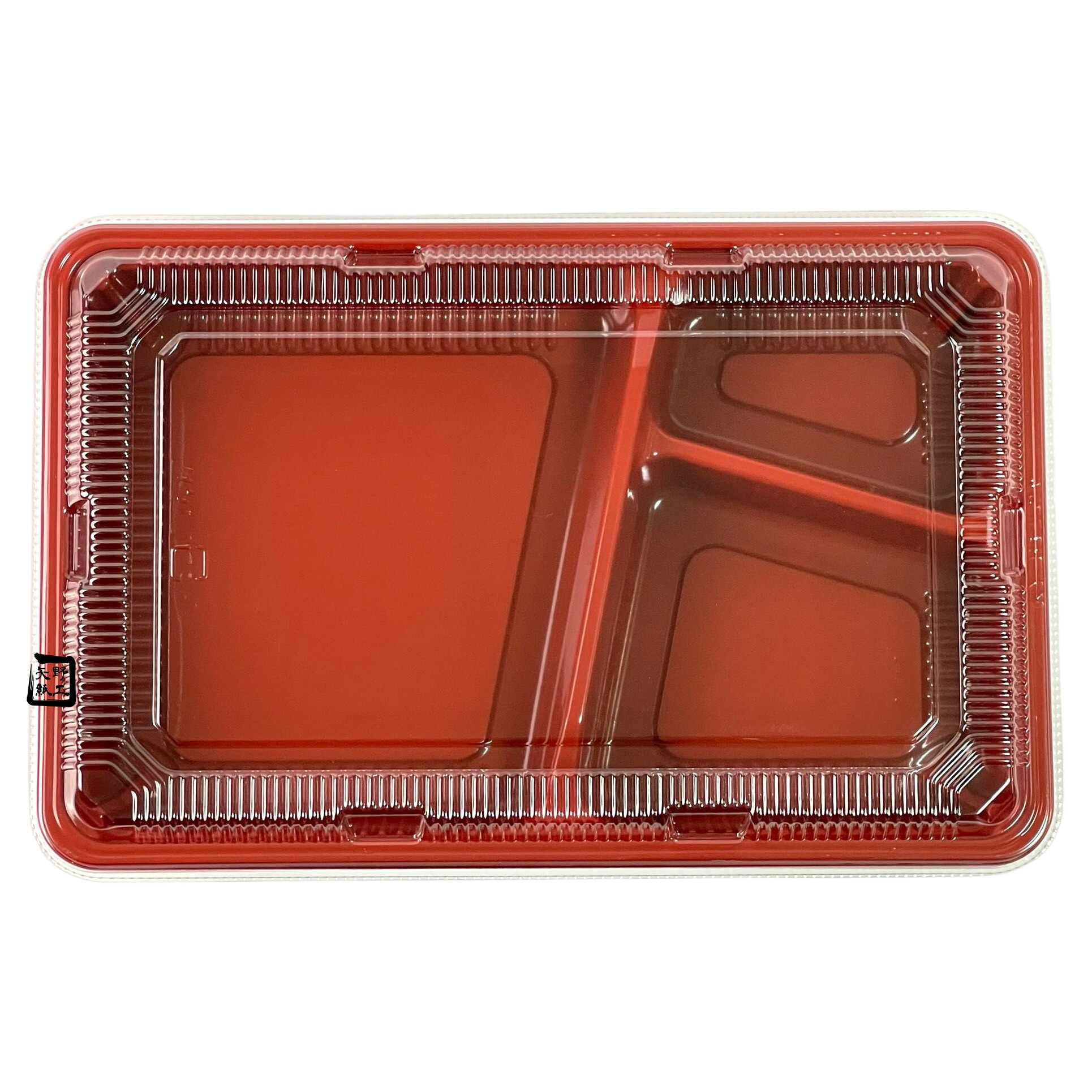 【屋号必須】弁当容器 KY-8A 朱黒 222×143×34mm KY-8盛のせ蓋セット 1セット各1200枚入 北原産業