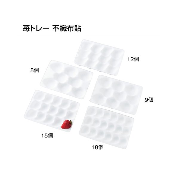 【屋号必須】イチゴ用トレー 苺トレー 不織布貼 12玉 235&times;160&times;25mm 1ケース800枚入｜包材の蔵　店