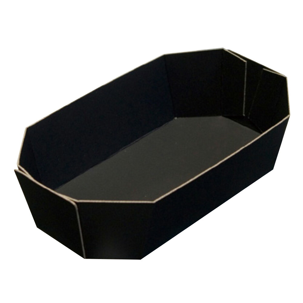 【屋号必須】オリカ フルーツ用紙トレー カラー段トレー OG-13 黒 195×110×50mm 1ケース600枚入