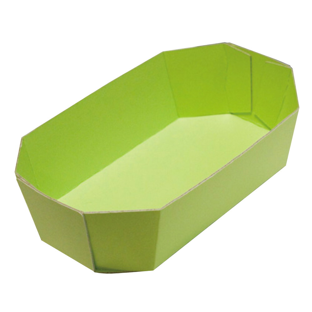 【屋号必須】オリカ フルーツ用紙トレー カラー段トレー OG-13 緑 195×110×50mm 1ケース600枚入