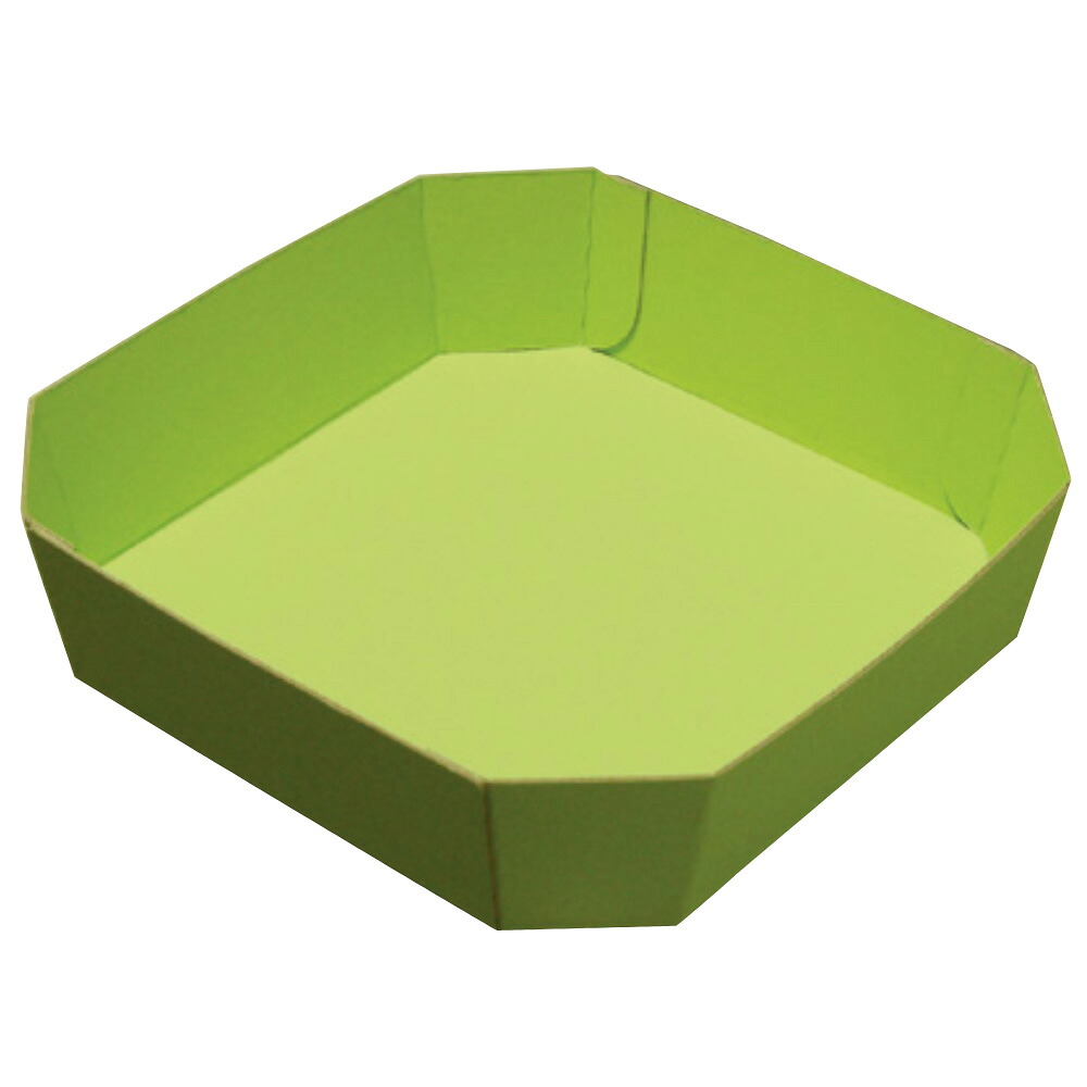 【屋号必須】オリカ フルーツ用紙トレー カラー段トレー OG-50 緑 190×190×45mm 1ケース400枚入