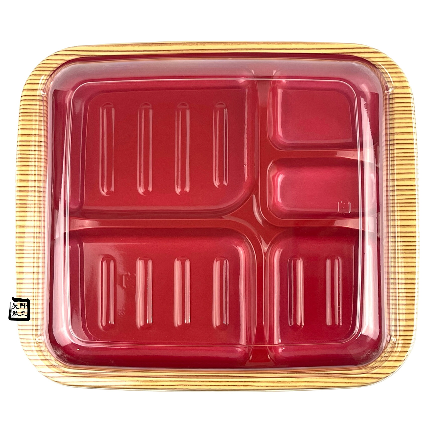 【屋号至要たる】弁当入れもの KA-101肌理朱 253×220×25粍 外嵌合 蓋仕掛ける 1仕掛ける各600枚入 北原産業